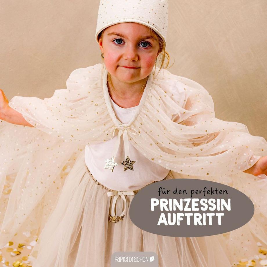 Papierdrachen  Tüll Cape mit Glitzer 