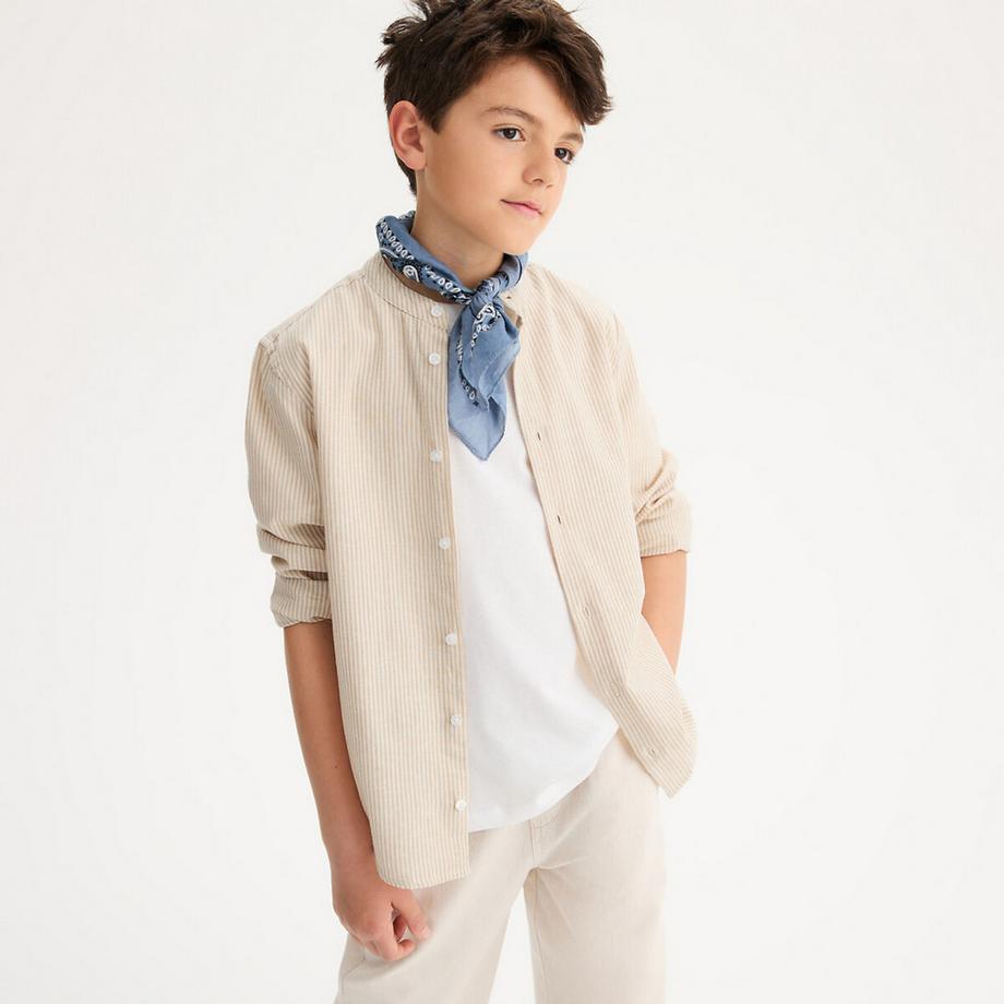 La Redoute Collections  Gestreiftes Hemd mit Mao-Kragen 