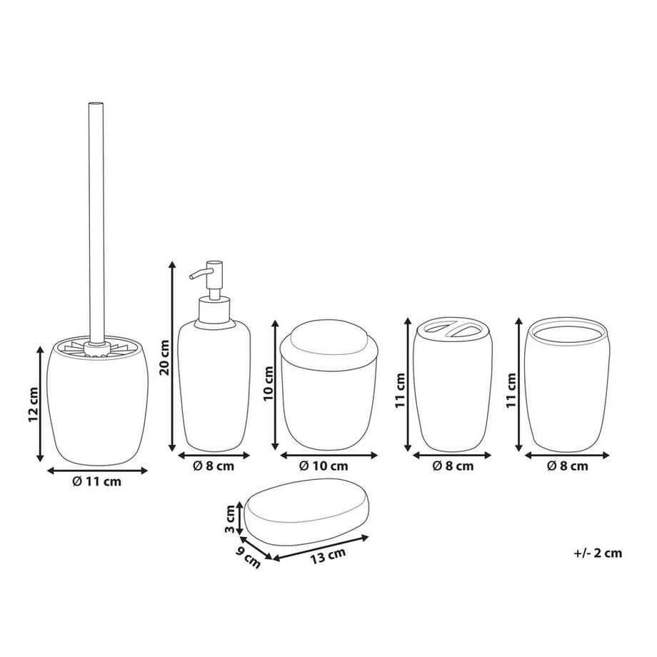 Beliani Badaccessoires Set 6-teilig aus Dolomit Modern PALMILLA  