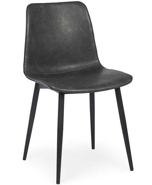 mutoni Chaise de salle à manger Kyra PU anthracite vintage  