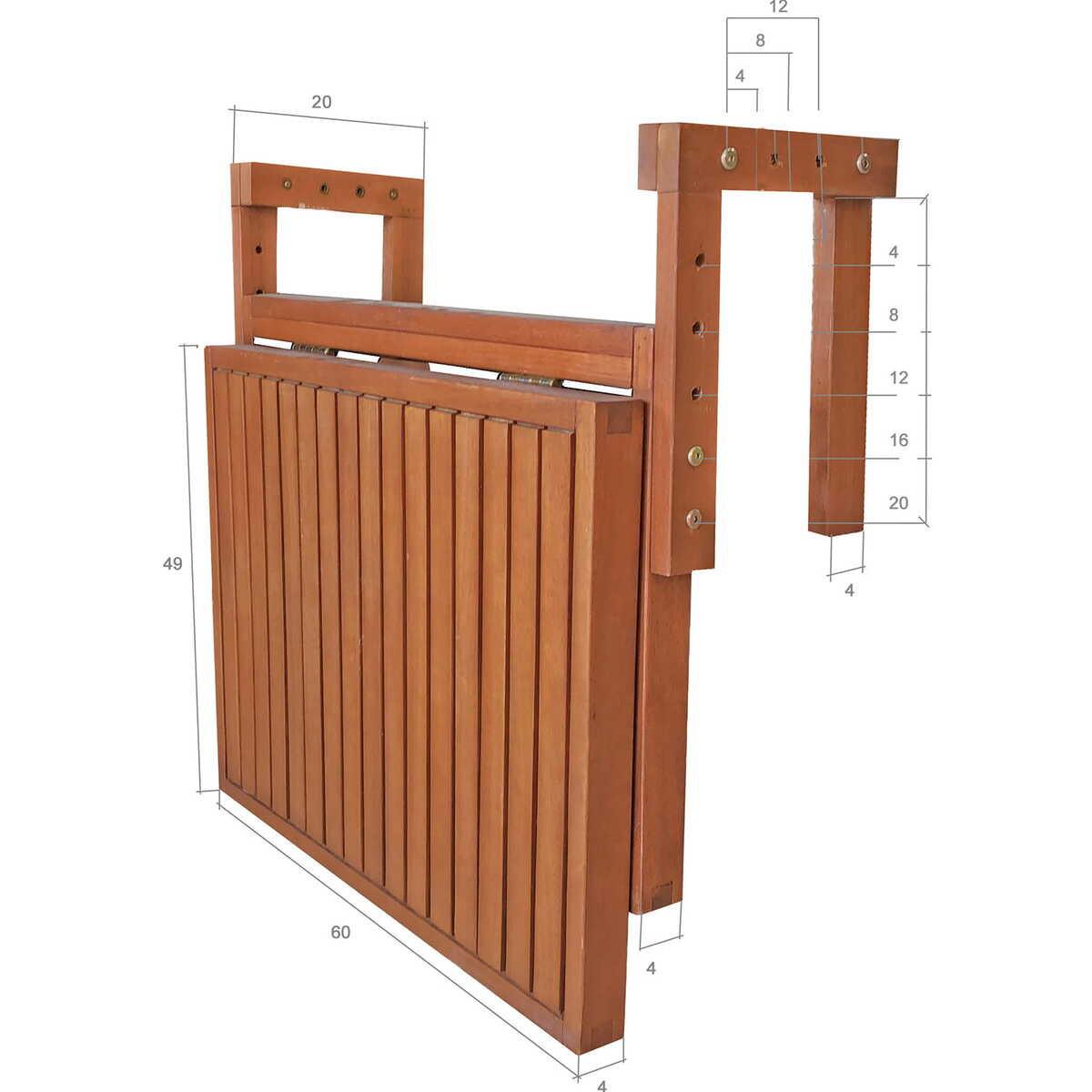 mutoni pleasure Balkon Hängetisch Berkeley Eukalyptus 65x64  