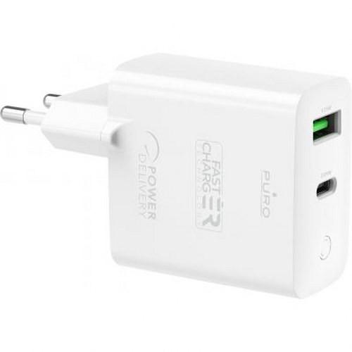 Puro®  Ladegerät mit Dual USB-A / USB-C PD-Buchse und 32W (12-20 W) 