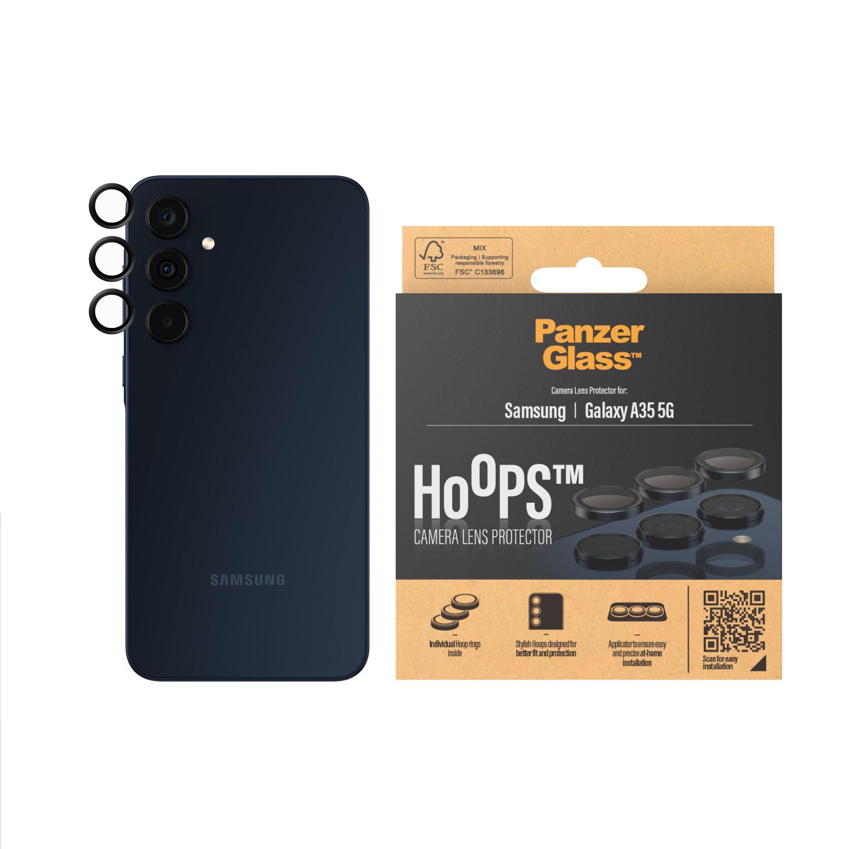 PanzerGlass  ® Hoops® Kameraschutz Samsung Galaxy A35 5G | Schwarz 