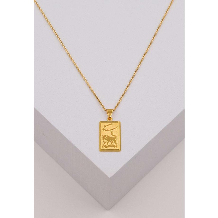 MUAU Schmuck  Pendentif signe du zodiaque taureau or jaune 750, 20x9mm 