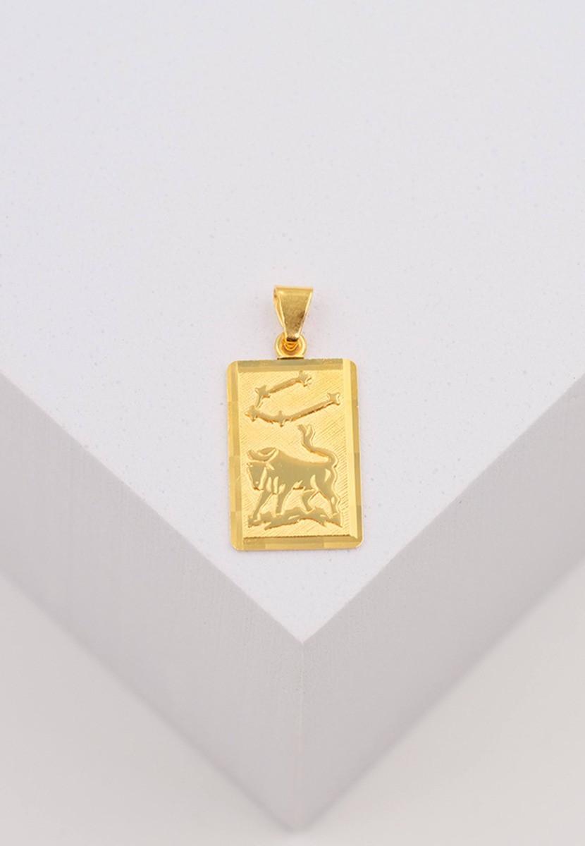 MUAU Schmuck  Anhänger Sternzeichen Stier Gelbgold 750, 20x9mm 