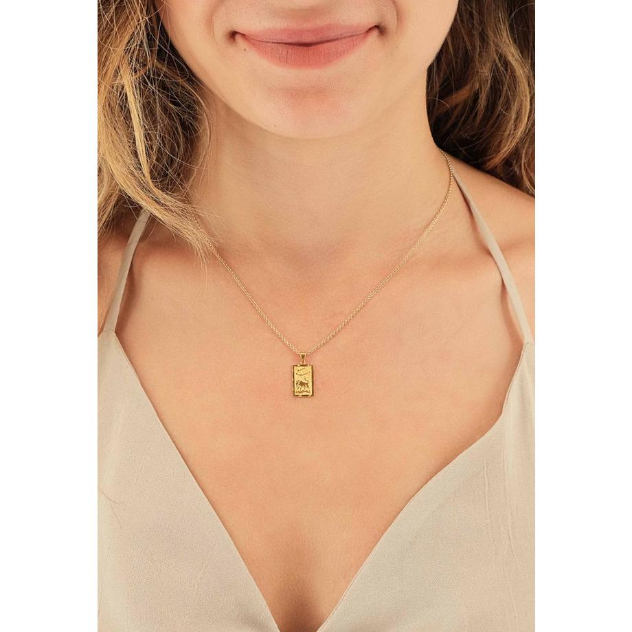 MUAU Schmuck  Pendentif signe du zodiaque taureau or jaune 750, 20x9mm 