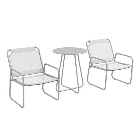 Northio 3 Pièces. Ensemble Bistro, Ensemble De Meubles De Balcon Comprenant 1 Table, 2 Chaises, Ensemble De Meubles De Jardin, Ensemble De Meubles De Jardin Pour Jardin, Terrasse, Maille, Gris Clair  