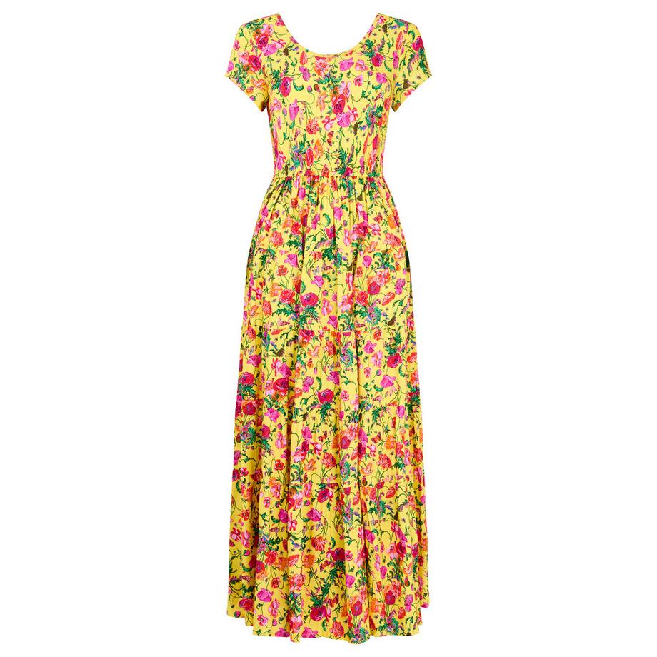 Joe Browns Abito Maxi con Effetto Crinkle, Stampa e Vita Elastica  