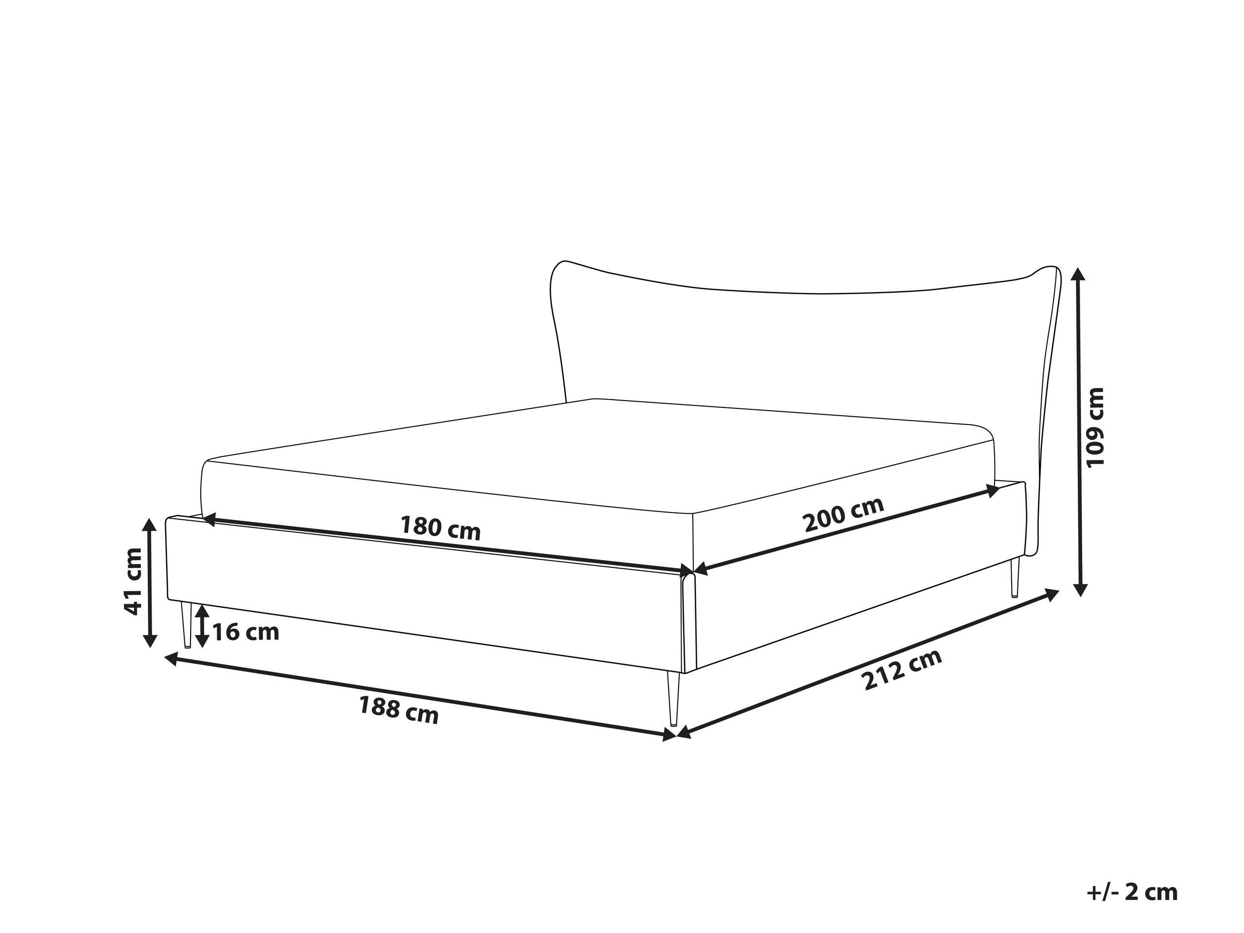 Beliani Letto con rete a doghe en Velluto Moderno CHALEIX  