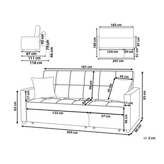 Beliani Schlafsofa aus Polyester Modern GLOMMA  