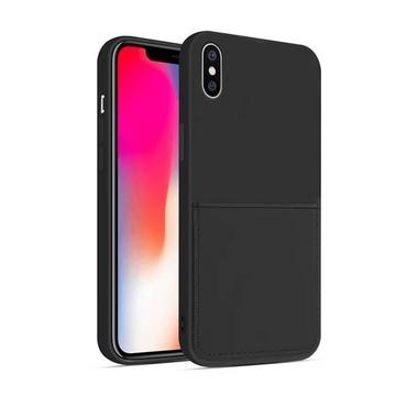 Silikon Case mit Kartenfach iPhone X  XS - Black