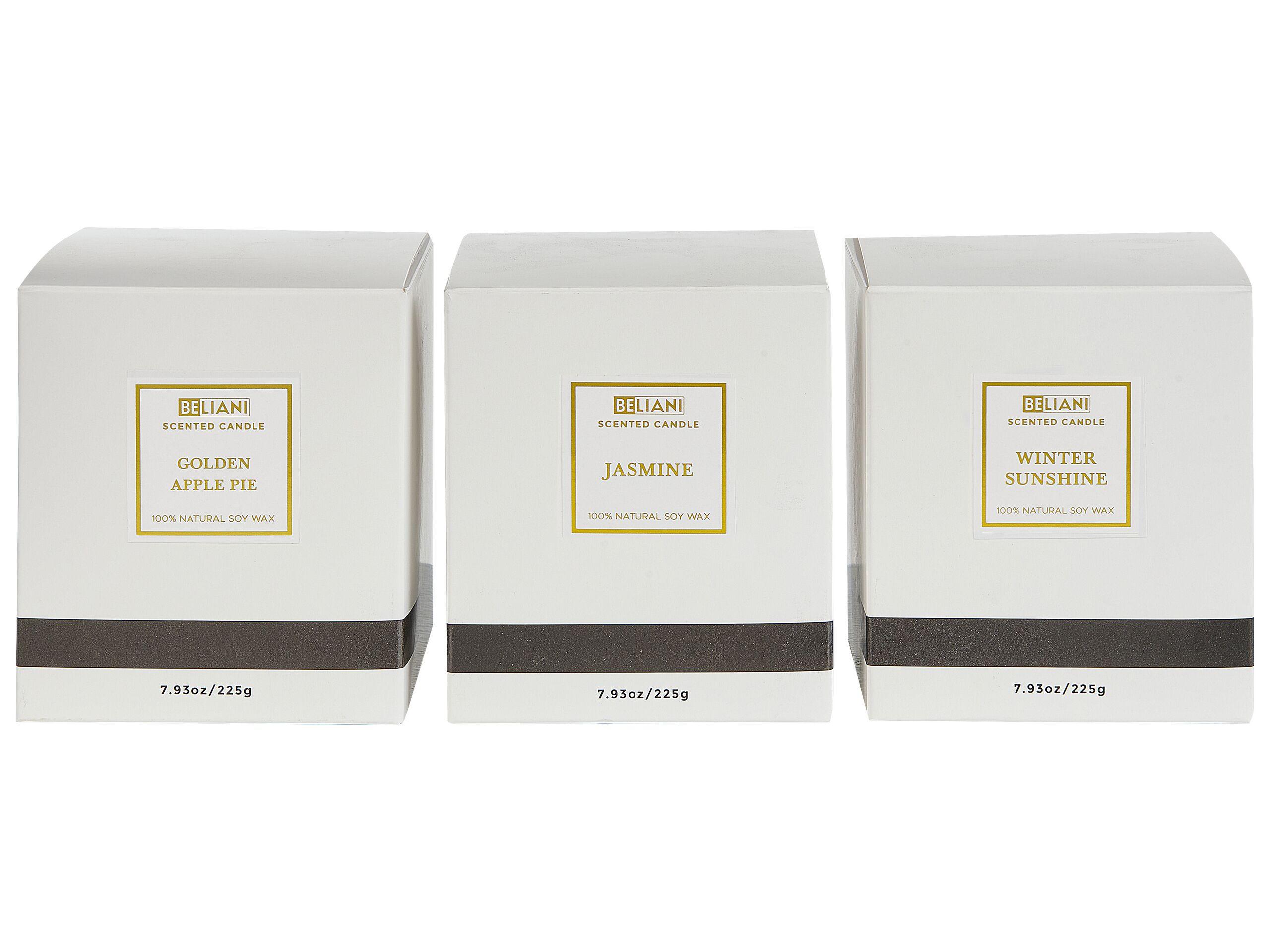 Beliani Set di 3 Candele Profumate en Cera di Soia METALLIC GLAMOUR  