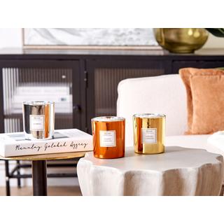 Beliani Set di 3 Candele Profumate en Cera di Soia METALLIC GLAMOUR  
