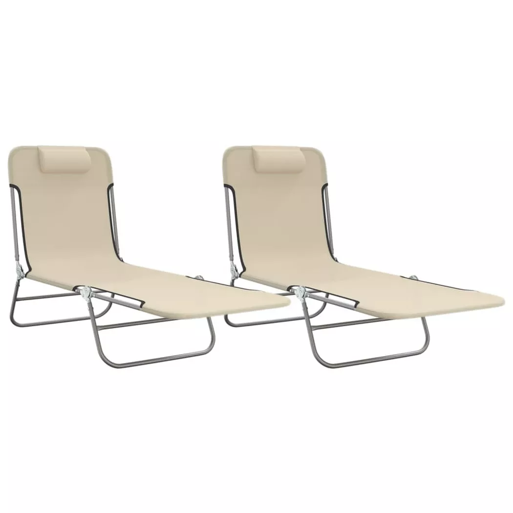 VidaXL - Sonnenliege stahl, One Size, Light Beige