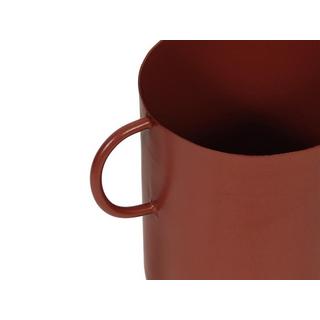 Vente-unique Petit vase en métal avec anses - H.17 cm - Terracotta - BILIAN  