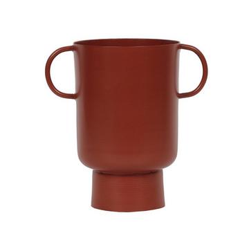 Petit vase en métal avec anses - H.17 cm - Terracotta - BILIAN