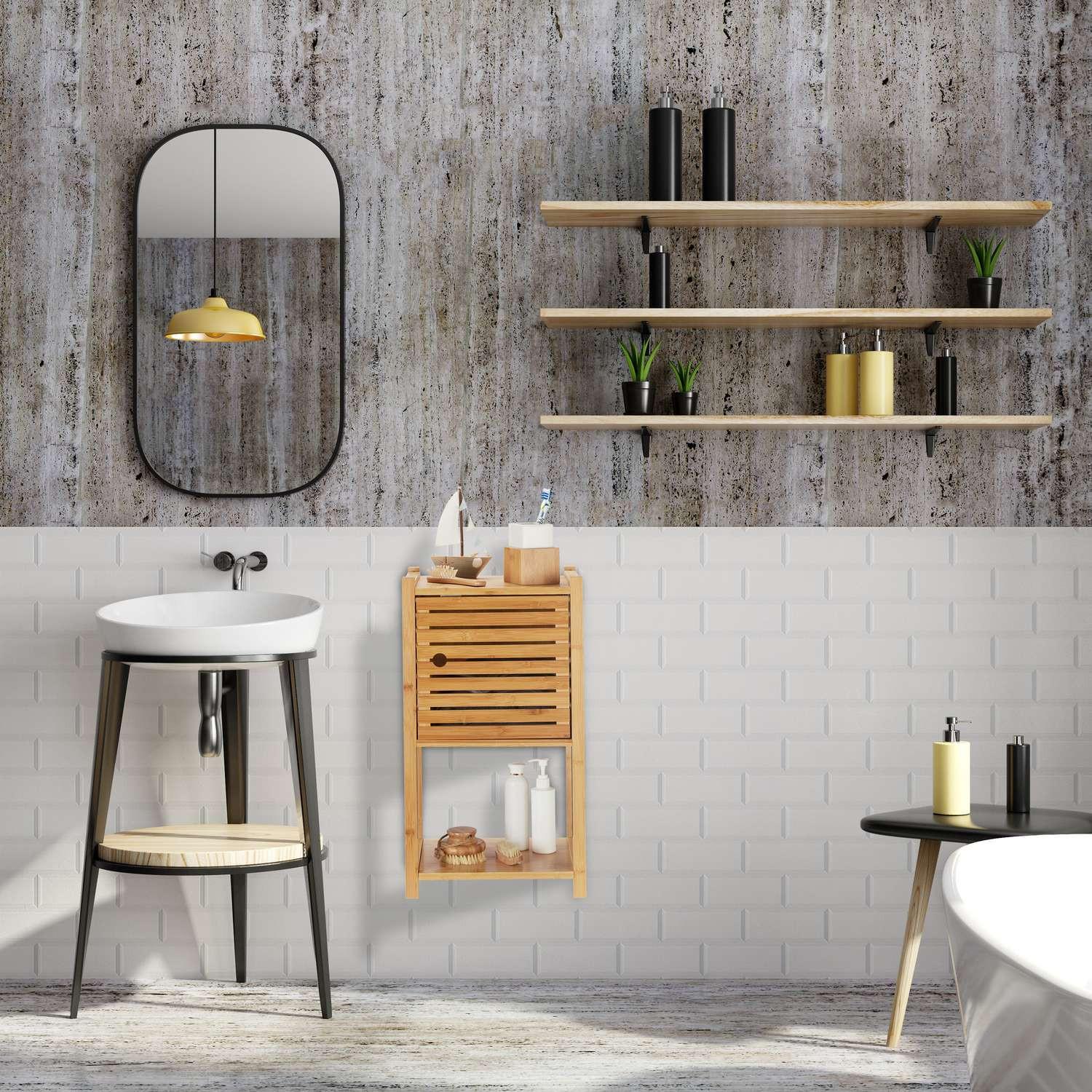 B2X Mensola da bagno in bambù a 3 livelli  