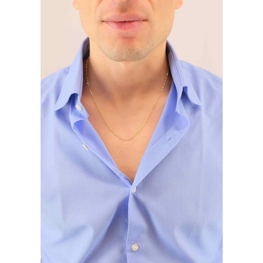 MUAU Schmuck  Collier Singapur Gelbgold 375, 1.5mm, 50cm 