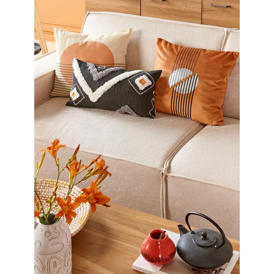 Beliani Canapé d'angle en Tissu Scandinave ROMEDAL  