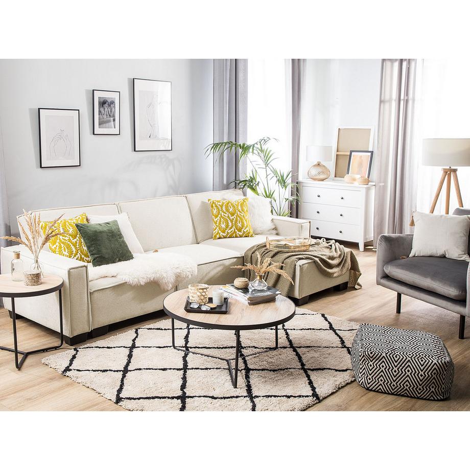 Beliani Canapé d'angle en Tissu Scandinave ROMEDAL  