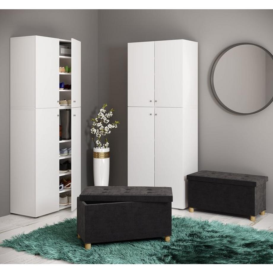 VCM  Tissu Coffre de siège Banc Coffre Caisse de rangement Ottomane Sizos L Tissu Coffre de siège Banc Coffre Caisse de rangement Ottomane Sizos L 