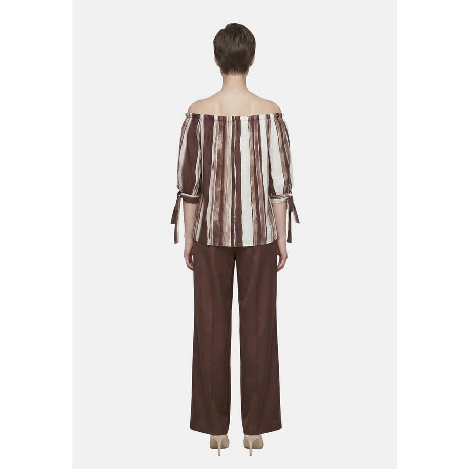 Roberta Rossi Blusa spalle scoperte con stampa a righe  