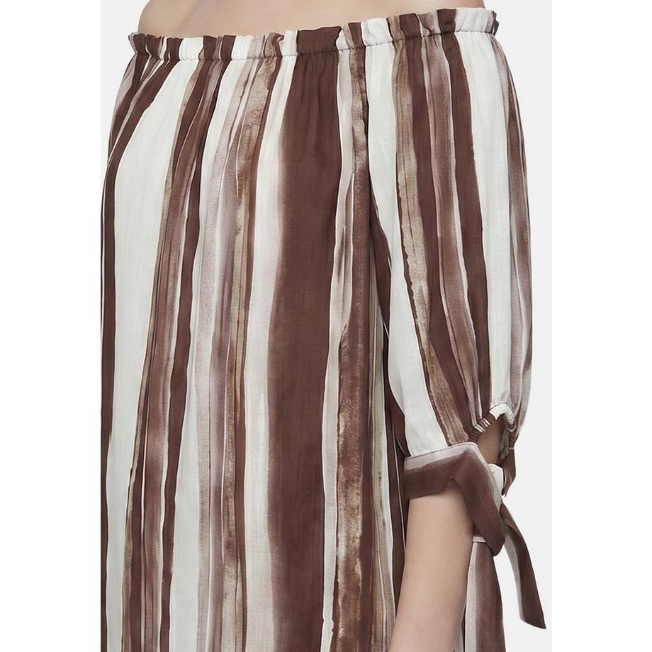 Roberta Rossi Blusa spalle scoperte con stampa a righe  