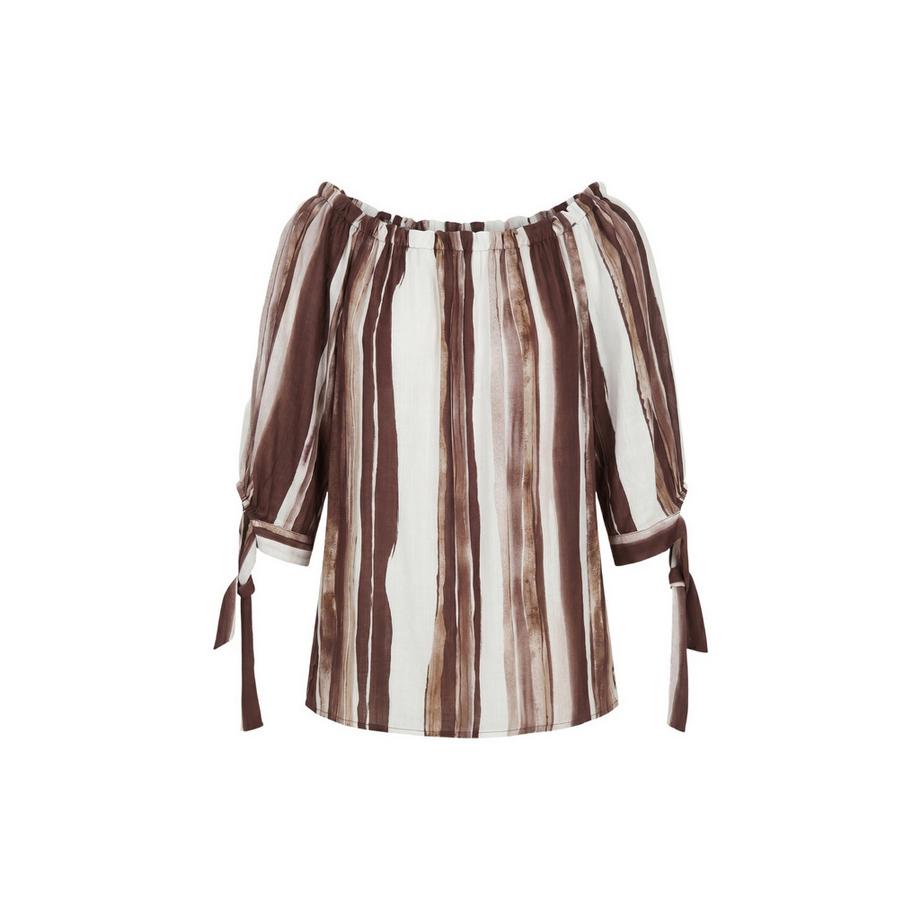 Roberta Rossi Blusa spalle scoperte con stampa a righe  