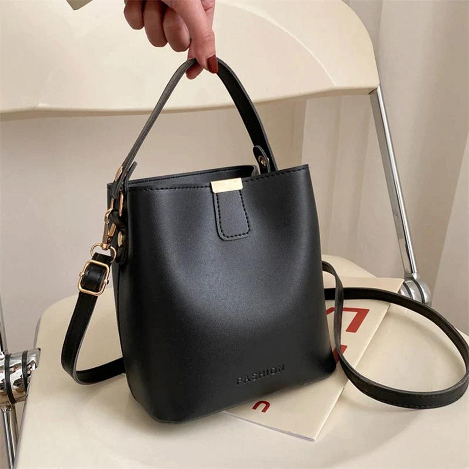 Eimer Umhängetasche Crossbody Handtasche Mode Einfachheit hohe Kapazität  PU-Ledertasche