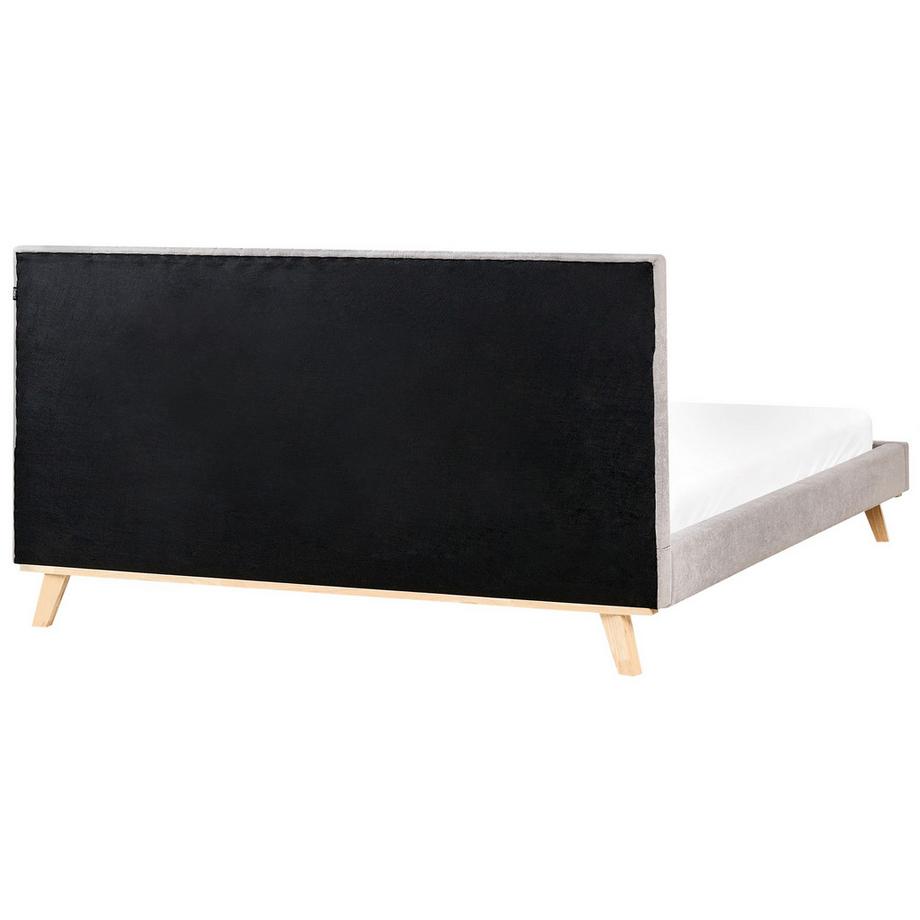 Beliani Lit avec sommier en Tissu chenille Scandinave TALENCE  