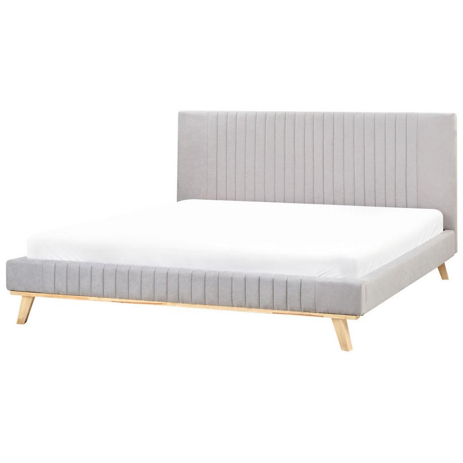 Beliani Lit avec sommier en Tissu chenille Scandinave TALENCE  