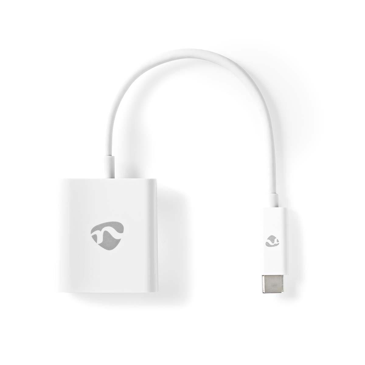 Nedis  Adaptateur USB-C™ | USB 3.2 Gen 1 | USB-C™ mâle | HDMI™ femelle | 4K@30Hz | 0,20 m | Rond | Nickelé | PVC | Blanc | Sachet en plastique 