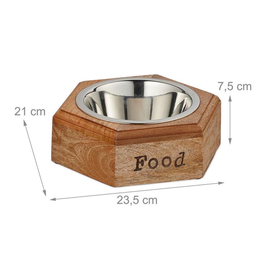 B2X  Ensemble de gamelles pour chien avec support en bois 