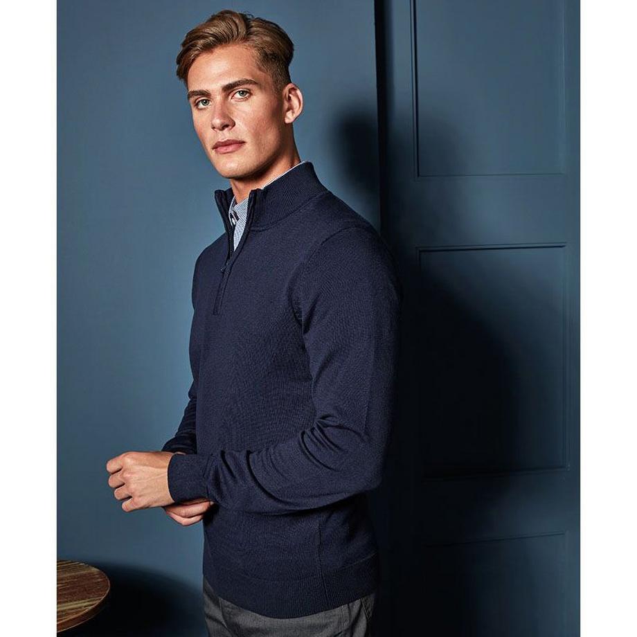 PREMIER Pull tricoté à col zippé  