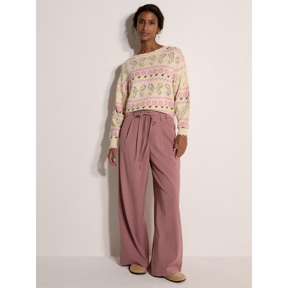 APRICOT Maglione Lavorato a Maglia Pointelle Motivo Floreale Farfalla  