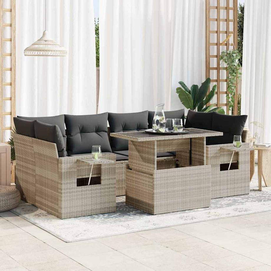 VidaXL set di divani da giardino Polirattan  