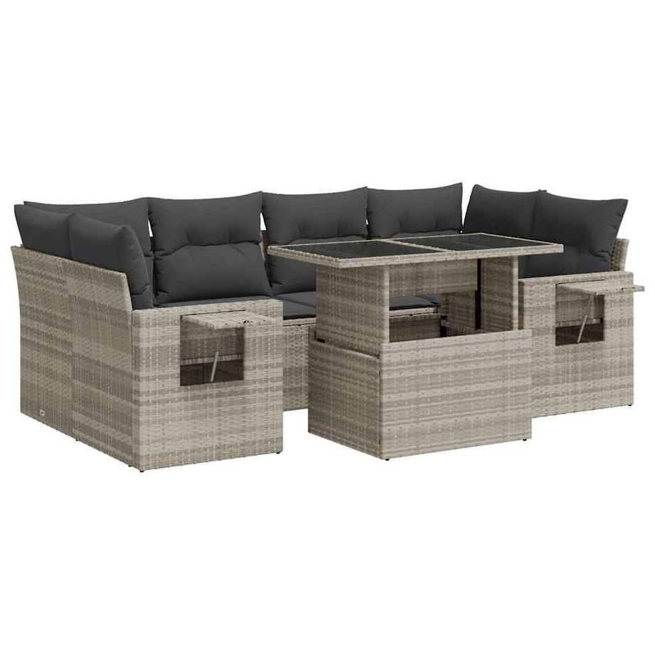 set di divani da giardino Polirattan