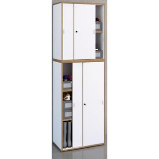 VCM Holz Büroschrank Ordner Aktenschrank Büromöbel Schrank Salia 5-fach Schiebetüren  