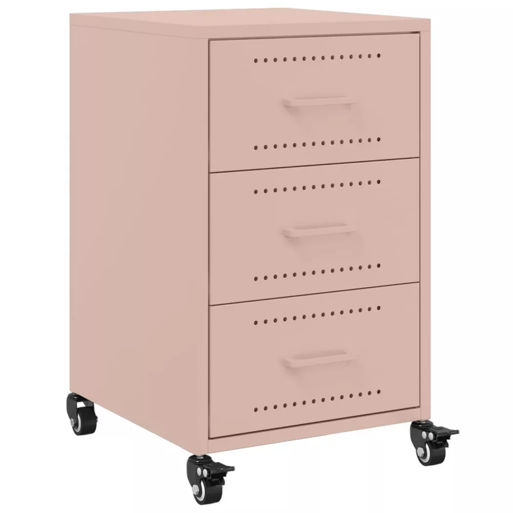 Table de chevet rose 36x39x59 cm acier Vidaxl