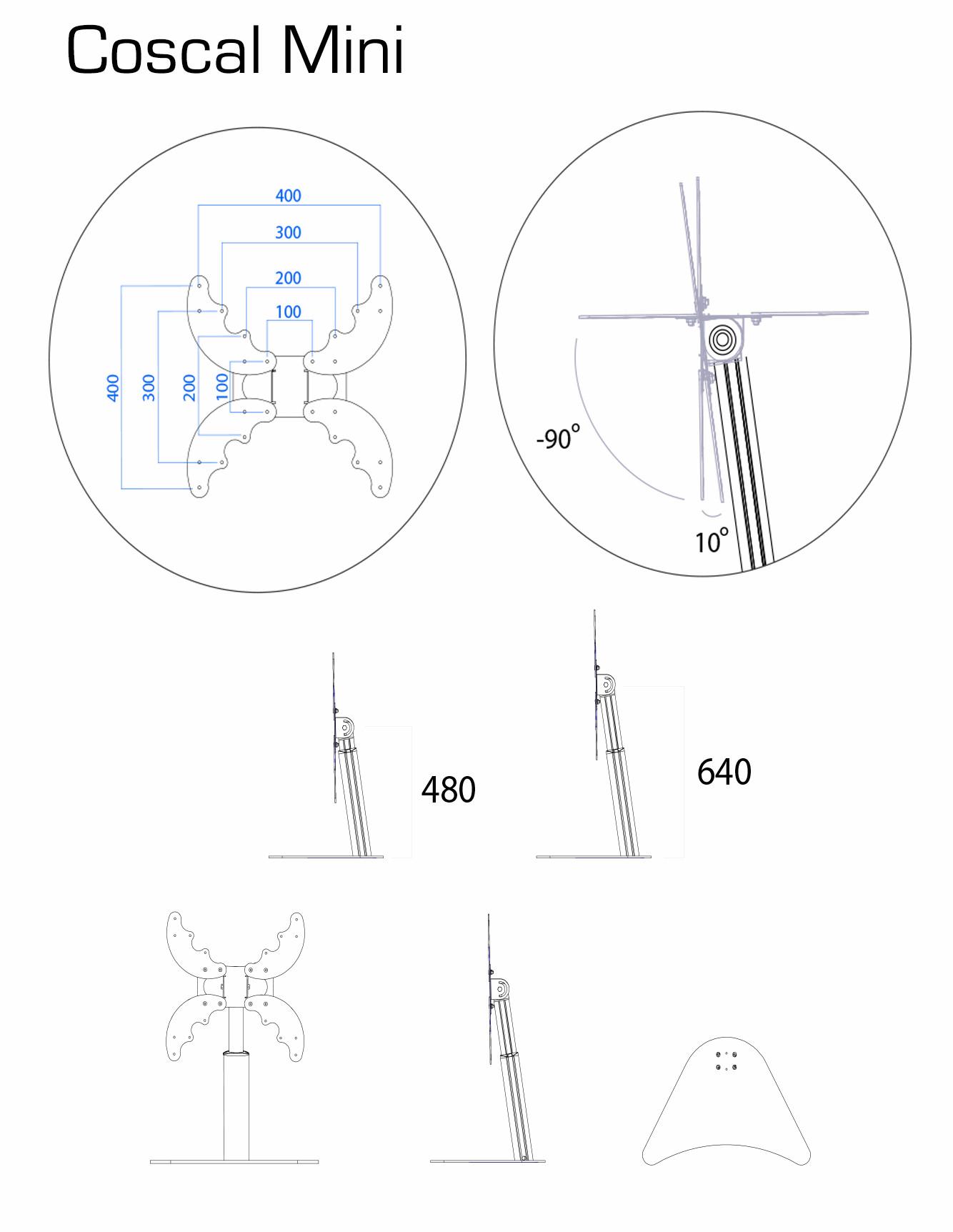 VCM Support TV universel Support TV en aluminium réglable en hauteur Coscal Support TV universel Support TV en aluminium réglable en hauteur Coscal  