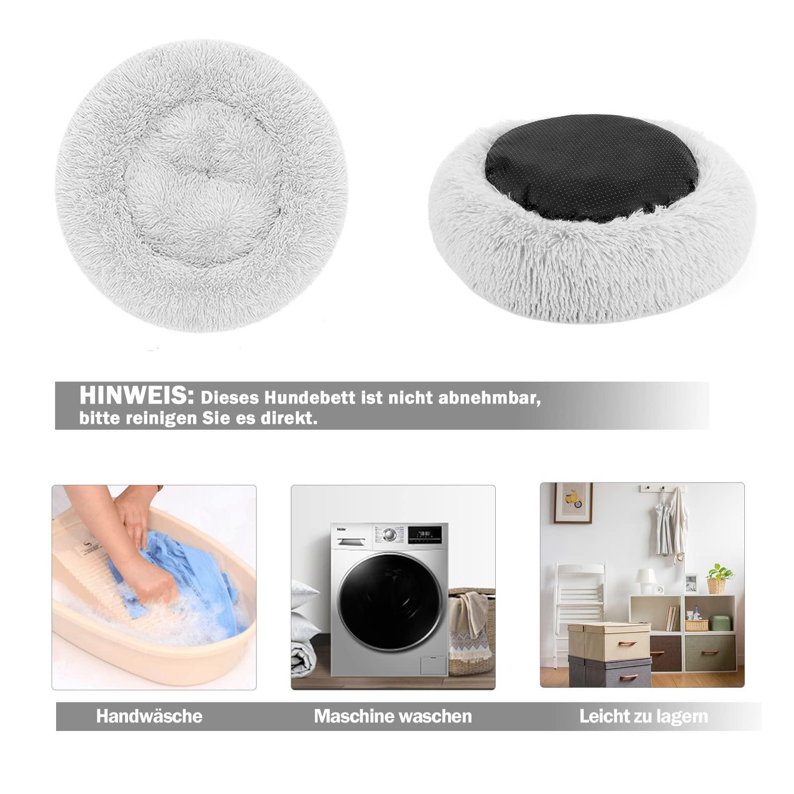 Alopini  Hundebett Katzenbett Flauschiger runder Plüsch - Donut Kuscheliges Hundekissen Hundekorb Waschbar Mittlere und große Hunde, Katzen und andere Haustiere 