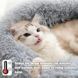 Alopini  Hundebett Katzenbett Flauschiger runder Plüsch - Donut Kuscheliges Hundekissen Hundekorb Waschbar Mittlere und große Hunde, Katzen und andere Haustiere 