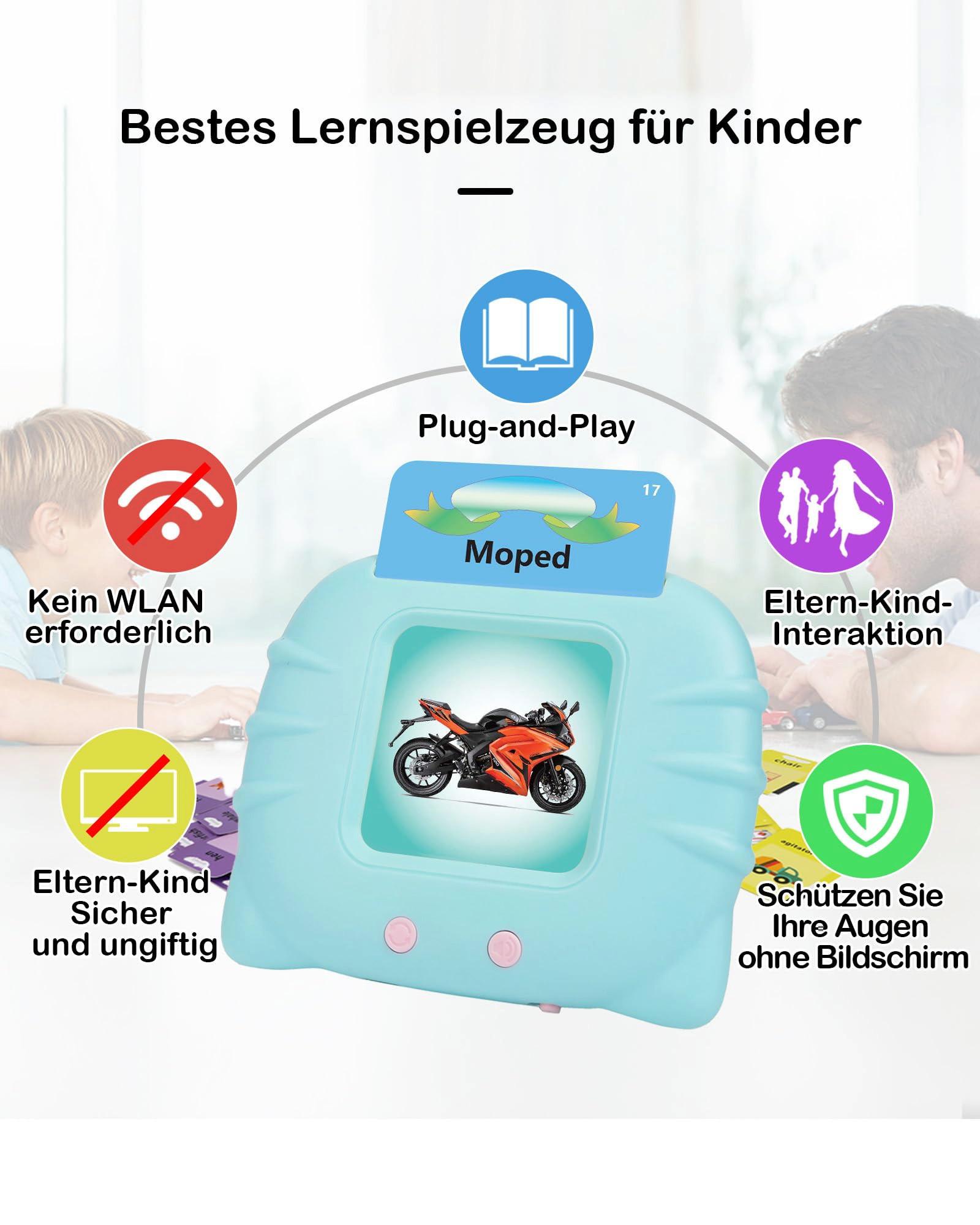 Activity-board  Sprechende Karteikarten, Lernspielzeug für Kleinkinder Vorschulisches Lernspielzeug für Kinder zum Zuhören und Lernen 