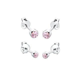 Elli  Boucles d'Oreilles Ensemble De 2 Avec Cristaux 