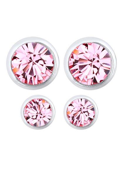 Elli  Boucles d'Oreilles Ensemble De 2 Avec Cristaux 