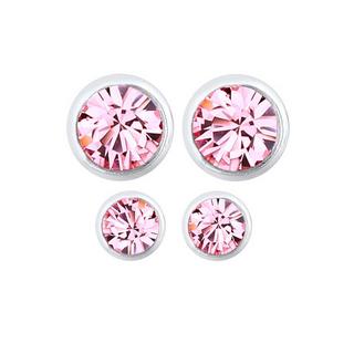 Elli  Boucles d'Oreilles Ensemble De 2 Avec Cristaux 