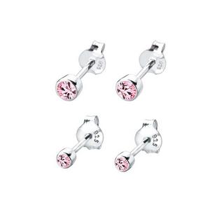 Elli  Boucles d'Oreilles Ensemble De 2 Avec Cristaux 