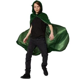 Tectake  Costume cape à capuchon velours vert enfant unisexe 