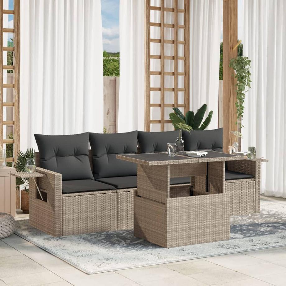 VidaXL Ensemble de canapés de jardin rotin synthétique  