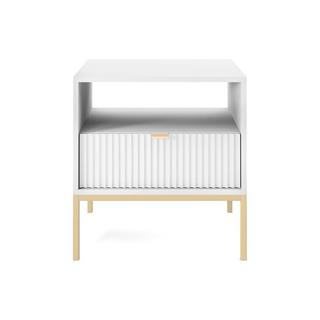 Vente-unique Comodino 1 cassetto e 1 nicchia Bianco - LIOUBA di Pascal Morabito  